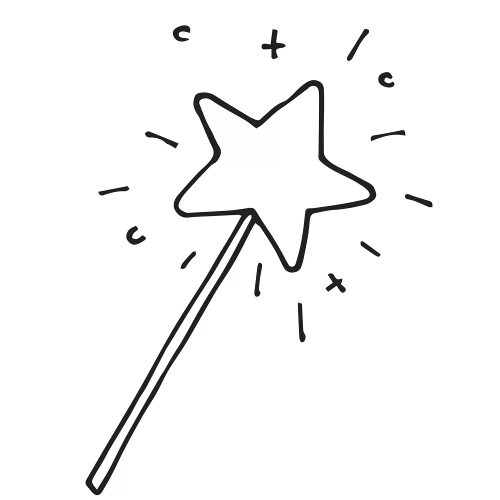 Cartoon magic wand