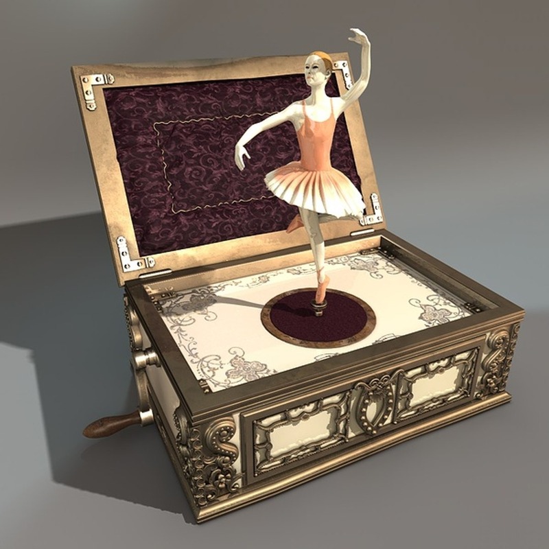 Music box with ballerina